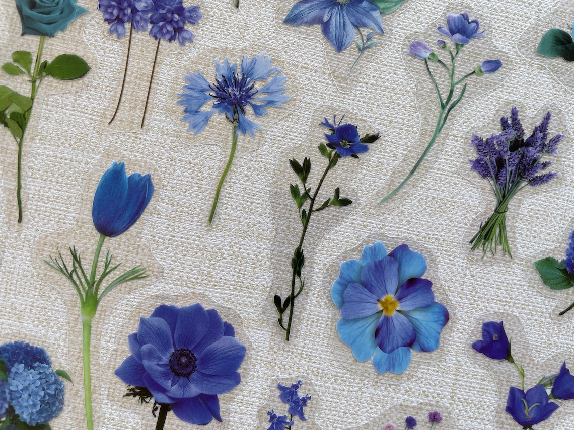 Pressed Flower Stickers Sticker Set Laptop Stickers Pack Etsy