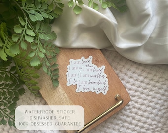 Self-Love Affirmations || Mental Health Sticker || Motivational Sticker || Waterproof Dishwasher Safe Premium Vinyl Sticker