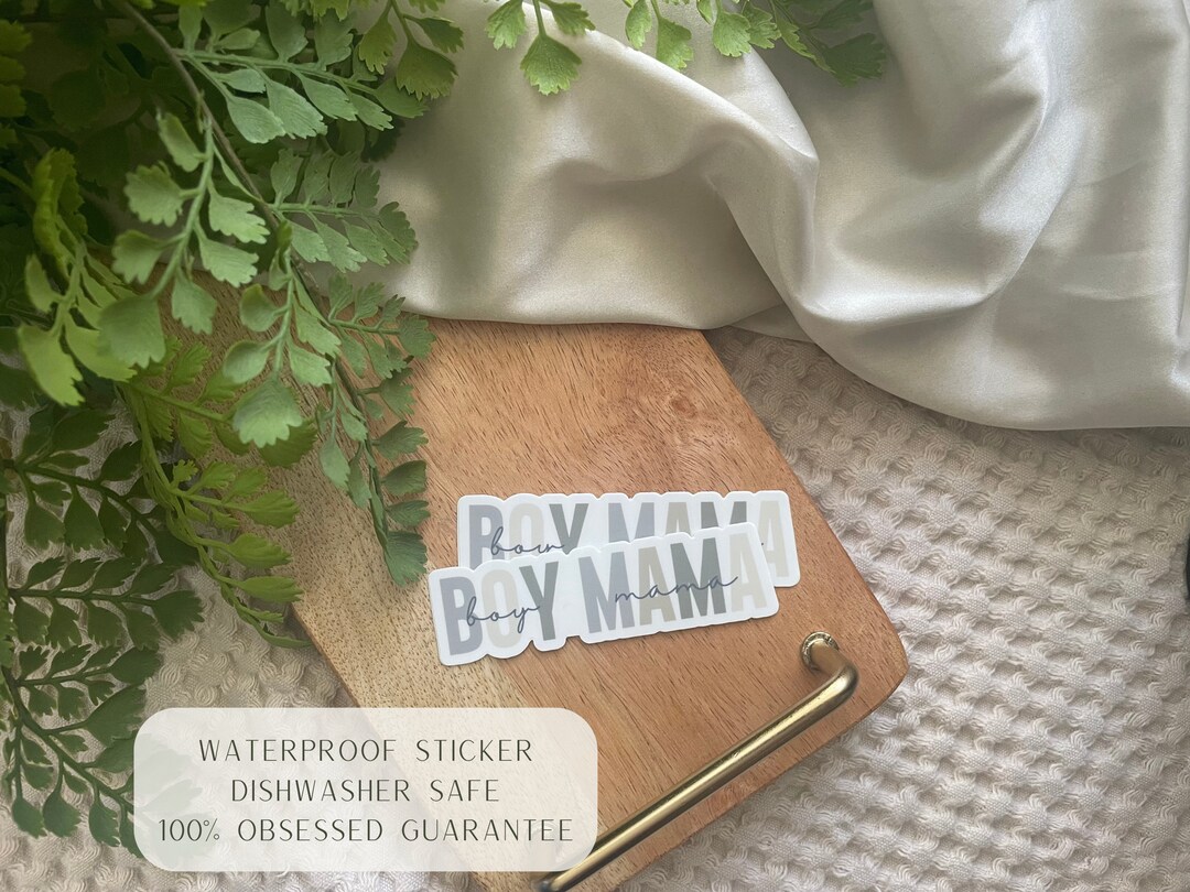 Waterproof Dishwasher Safe Premium Vinyl Sticker || Cute Boy Mama ...