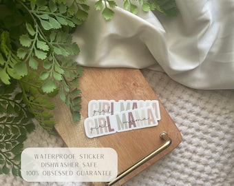 Waterproof Dishwasher Safe Premium Vinyl Sticker || Cute Girl Mama Sticker