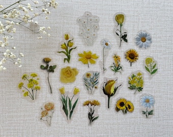 Pressed Flower Stickers, Sticker Set, Laptop Stickers Pack, Flower Stickers for Planner, Bullet Journal Accessories, 2026 Bullet Journal