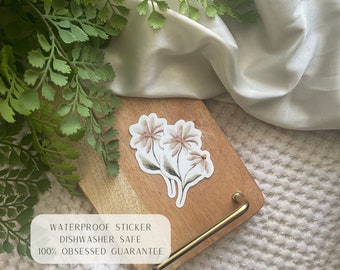 Watercolor Floral || Mental Health Sticker || Motivational Sticker || Waterproof Dishwasher Safe Premium Vinyl Sticker