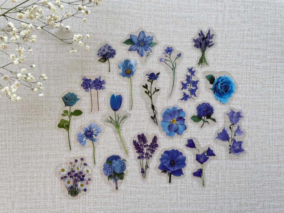 Pressed Flower Stickers, Sticker Set, Laptop Stickers Pack, Flower