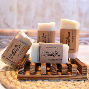 Natural soap mini bundle made from vegetable oils, vegan, palm oil-free, skin-caring, body soap, soap set sample, gift set, soap bar