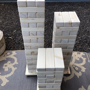 Torre traballante per esterni da I a xxl in abete rosso non trattato. Blocchi 6x4x18 cm Fatti a mano.