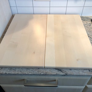 2-piece stove cover, oak, beech, maple, thickness: 19 mm, ceramic hob cover, cutting board, serving board, cooktop cover. Total 2.6 cm