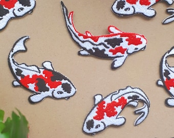 Iron-on Patches Japanese Koi Fish Iron-on Patches Applique Japan Asia Anime