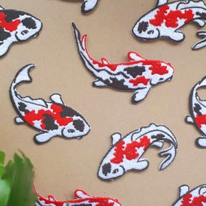 Iron-on Patches Japanese Koi Fish Iron-On Patch Application Japan Asia Anime