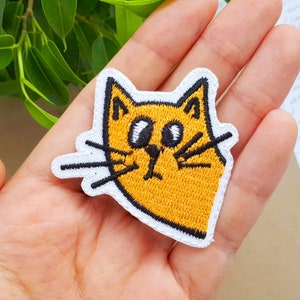 Iron-on Patch Cat Funny Sweet Cute Small - Pocket Cat Iron-on Patch