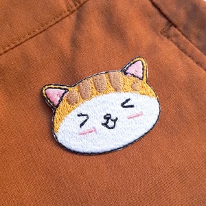 Iron-on Patch Katze Kawaii Süß Cute Klein - Pocket Cat Aufbügel Patch Aufbügler Aufnäher