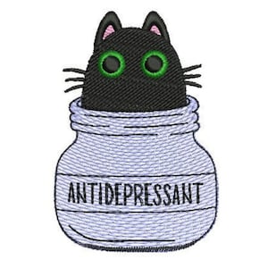 Plik do haftowania antydepresyjny łatka dla kota projekt haftu Kawaii słodkie zwierzątko