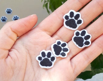 Iron-on Patch Set Paws Small or Large Pet Cat or Dog Kawaii Sweet Cute - Iron-on Patch
