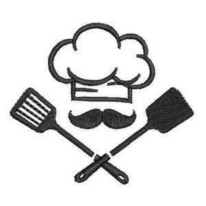 Embroidery File Chef Cook Kitchen Utensils Spatula for Kitchen for Apron Embroidery Design