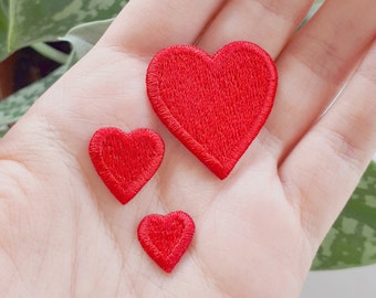 Iron-on Patch Heart Small Tiny Iron-on Patch Iron-on Patch Applique 1 cm or 3 cm