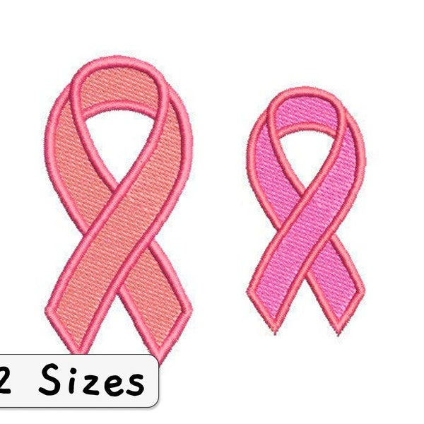 Embroidery File Awareness Ribbon 2 Sizes Set Embroidery Design Ribbon Support Prevention of Cancer Diseases, Support Doctors Clinic