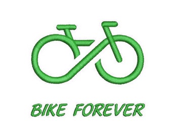 Bordado Bike Forever Diseño de bordado para hombres para mujeres para ciclistas Estilo de vida ecológico