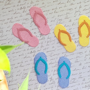 Iron-on Patch Flip Flops Set x2 left and right shoes iron-on patch iron-on patch application