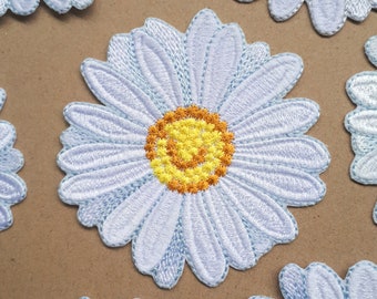 Iron-on Patch Gänseblümchen Blume Daisy Aufbügel Patch Aufbügler Aufnäher Applique 9 cm