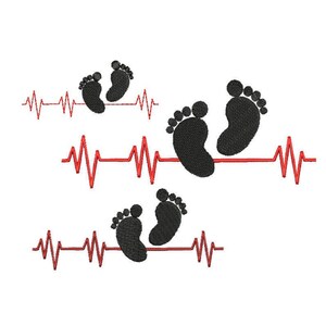 Embroidery file baby feet 3 sizes baby blanket embroidery design for newborns for mother