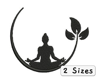 Embroidery file Yoga Meditation 2 Sizes Set Embroidery Design Mental Health, Support, Doctors Clinic, Namaste