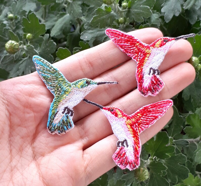 Iron-on Patch Hummingbird Small Kawaii Sweet Cute Iron-on Patch image 2