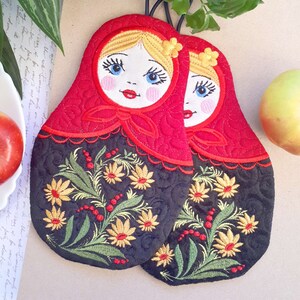 Oven Glove Matryoshka Coaster Pot Holder Russian culture image 4