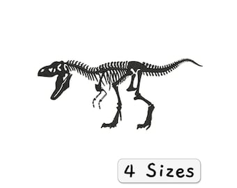 Embroidery File Dinosaur T-Rex Skeleton 4 Sizes Set Embroidery Design Dino for Children Archeology