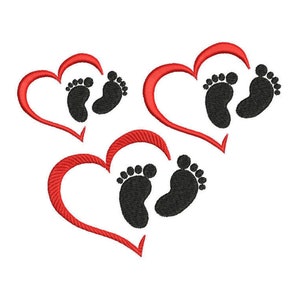 Embroidery Baby Feet 3 Sizes Baby Blanket Embroidery Design for Newborn for Mother