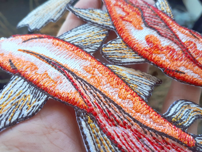 Patchs thermocollants Poisson Koi japonais Grand patch thermocollant Application Japon Asie Anime image 5