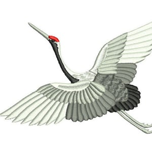 Embroidery File Japanese Crane Embroidery Design Asia Japan Bird
