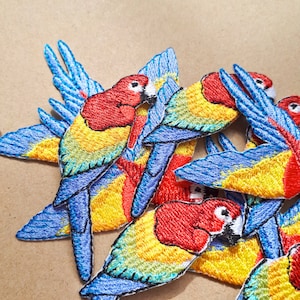 Iron-on Patch Parrot Scarlet Macaw Ara Iron-on Patch Iron-on Patch Application