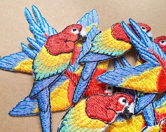 Iron-on Patch Parrot Scarlet Macaw Macaw Iron-On Patch Iron-On Patch Applique