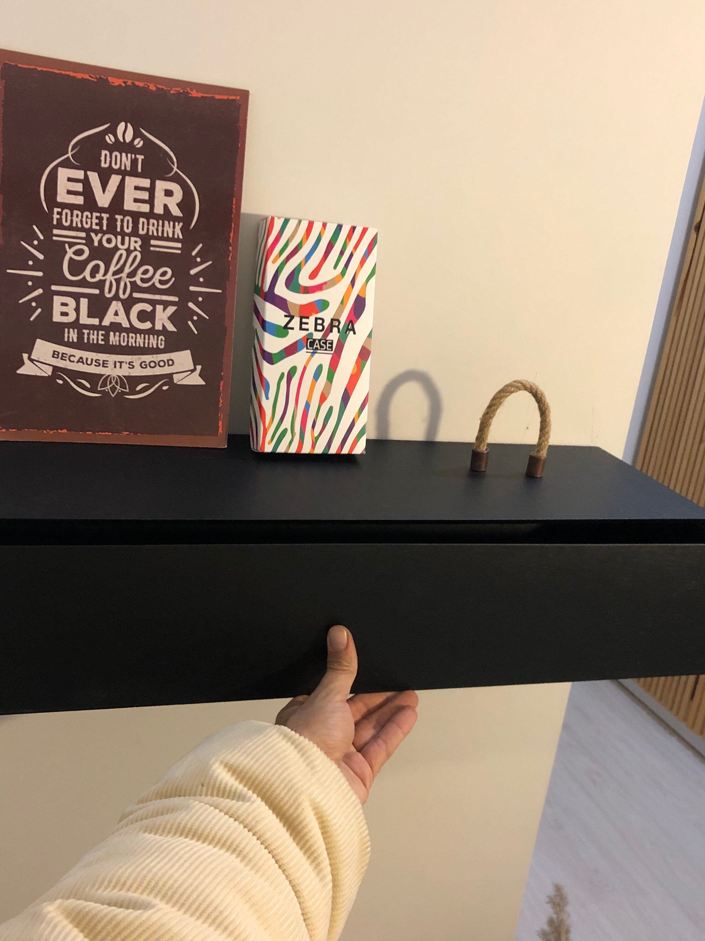 Wooden Floating Hidden Drawer Shelf Wall Floating Shelf Etsy Canada