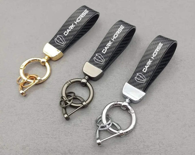 Roush Mustang Premium Engraved Keychain – Black Metal Polished Key Chain