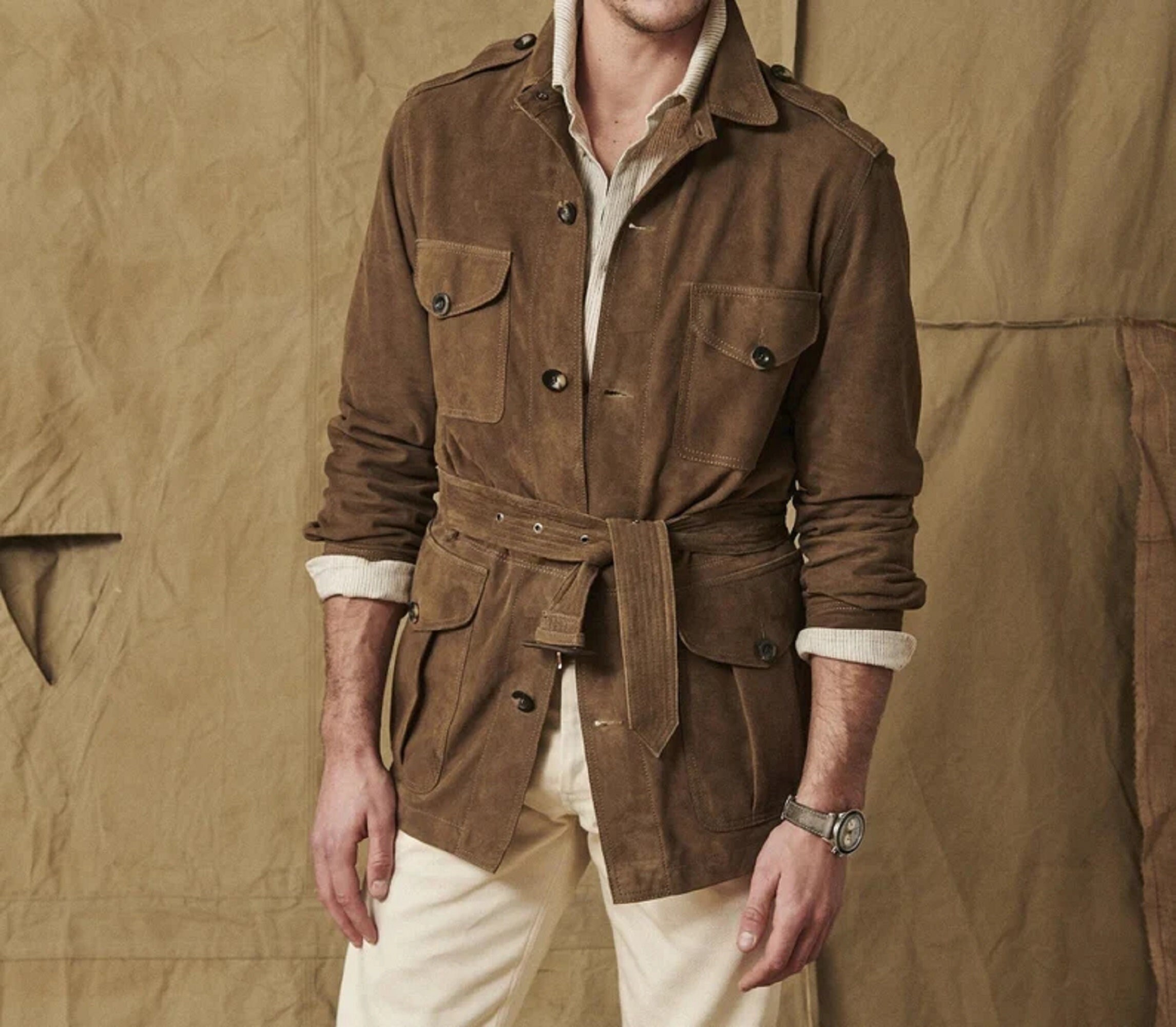 Brown safari jacket Clearance