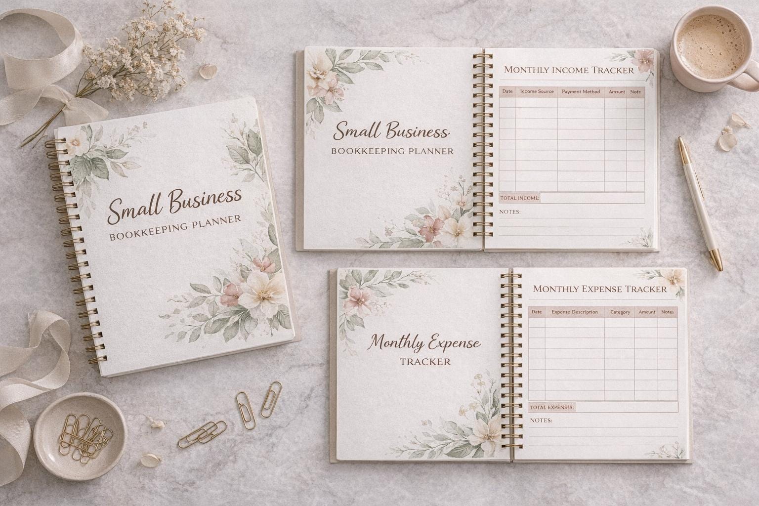Bookkeeping Planner Printable, Small Business Finance Tracker, Expense ...