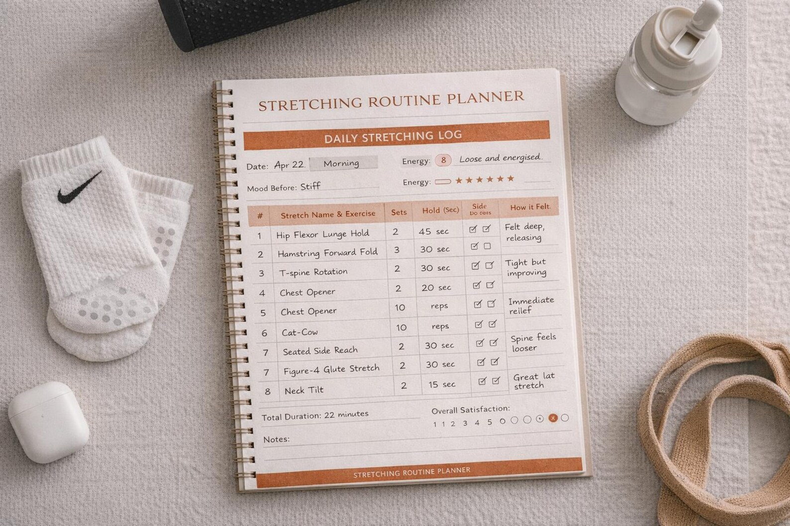 Print Off Stretching Routine Stretching Routine Planner Printable, Daily Stretch Tracker ...