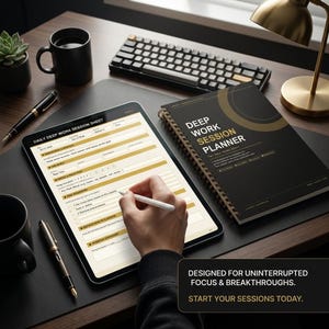 Deep Work Planner Printable – Focus & Productivity Time Blocking System