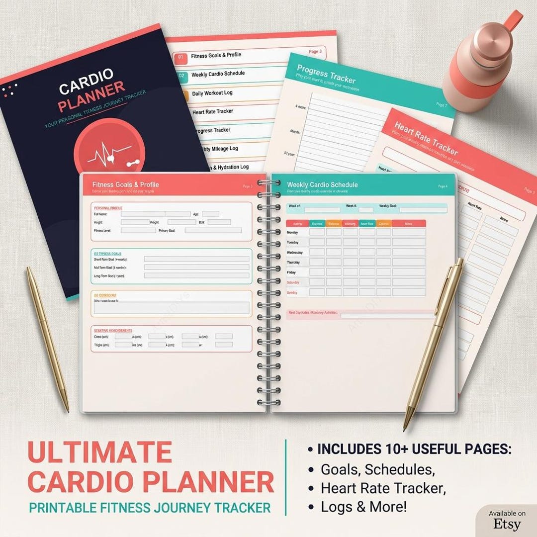 Cardio Routine Print Off Cardio Planner Printable Workout Tracker & Fitness Routine Log - Etsy