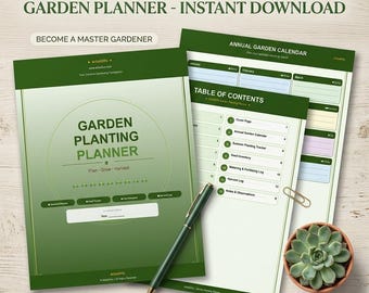 Planificador de siembra para jardín imprimible – Organizador de huertos de verduras y flores