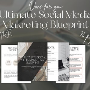 Done for you Social Media Marketing Blueprint with Master Resell Rights MRR Marketing Guide Private Label Rights DFY Digital Product