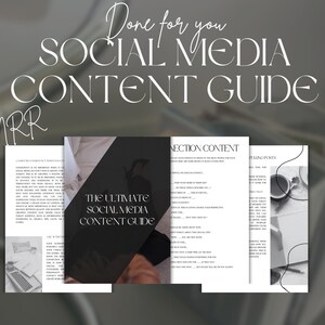 Done for you Social Media Content Guide with Master Resell Rights MRR Marketing Guide Private Label Rights DFY Digital Product