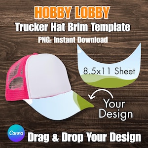 Trucker-Hutkrempe-Vorlagenrahmen: Bearbeitbares Canva PNG (Digitaler Download)