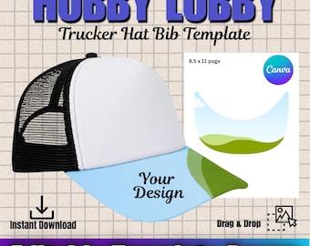 Trucker Hat Brim Template Frame: Editable Canva PNG (Digital Download)