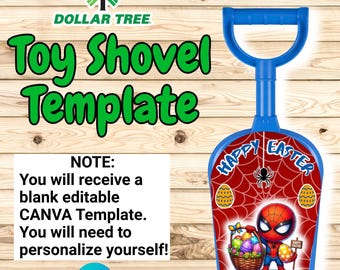 Dollar Tree Toy Shovel Easter Template (Canva)