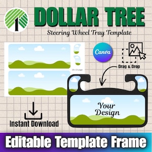 Dollar Tree Steering Wheel Tray Template, Canva Editable Frame image 1