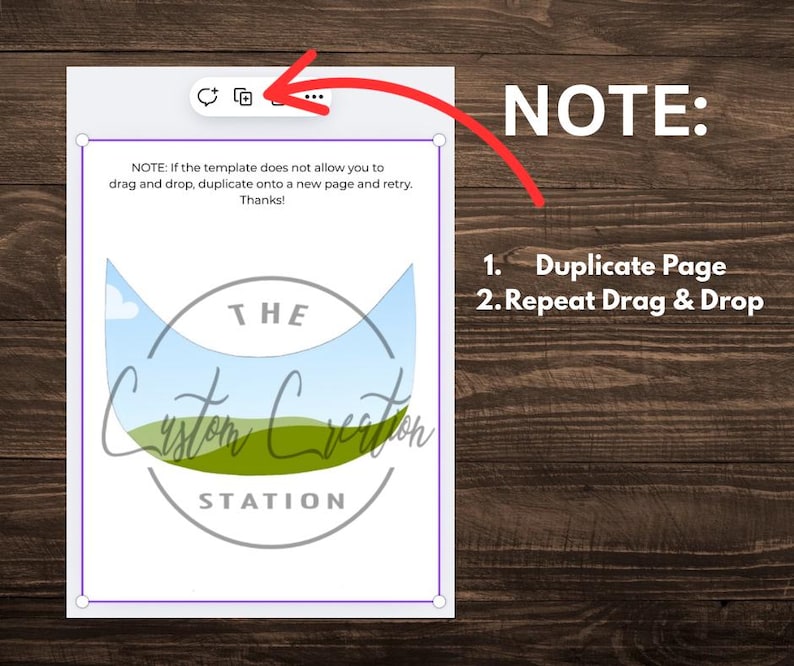 May include: A graphic design for a business called "The Custom Creation Station". The logo is a stylized image of a green hill with a blue sky and white clouds. The text "The Custom Creation Station" is written in a white font on a green background.