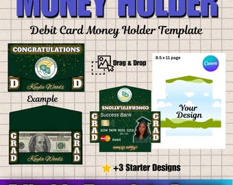 Money Card | Editable Debit Card Money Holder Template (Canva)