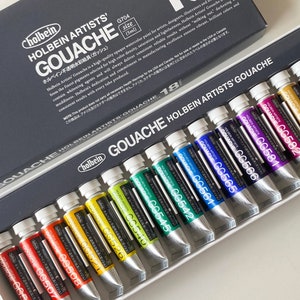 Holbein Artists' Gouache, 5 mL, Set of 12/ 18 |Watercolour set| Art Lover's gift, watercolor lover, gouache artist , Art sets gift