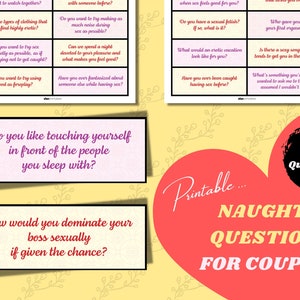 Naughty Question Cards for Kinky Couples | 160 Printable Sex Questions | Adult Card Game | Valentines Anniversary Gift for Him or Her